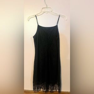 Little black dress with fringe